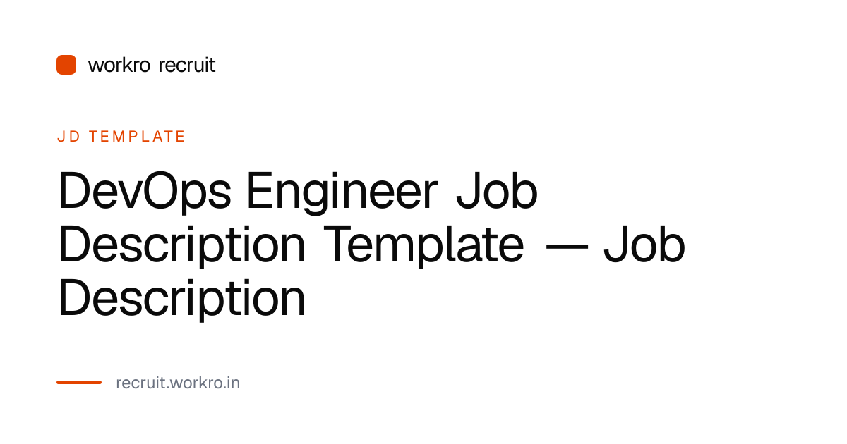 DevOps Engineer JD Template India 2026 | workro